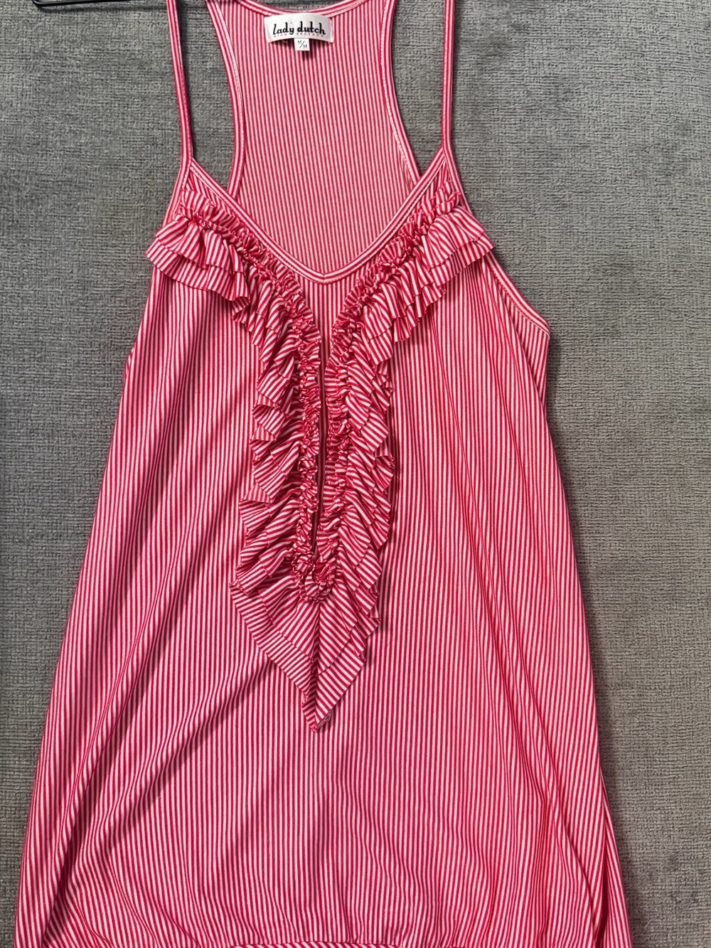 Red and White Striped Tank Top by Lady Dutch high society